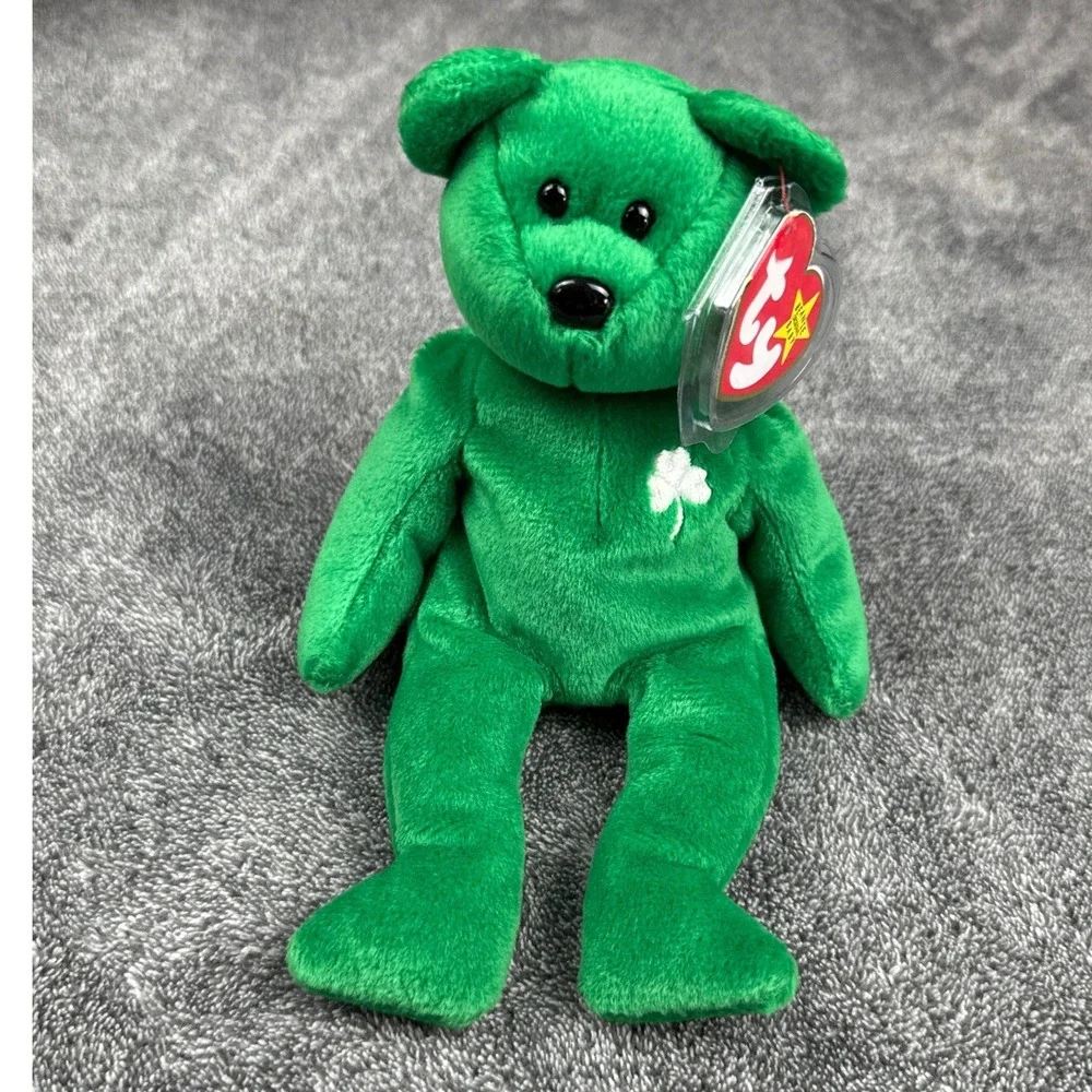 Ty Beanie Baby Erin Bear 1997 Green Shamrock Plush w Tag Vintage‎